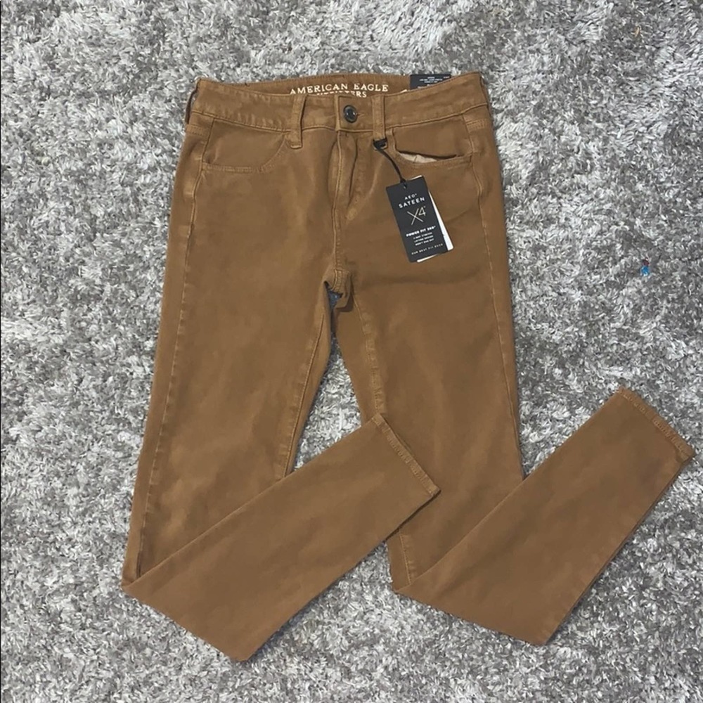 American Eagle Tan Sateen Super Stretch pants